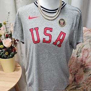 Nike Gray USA Tee with Red Accents
